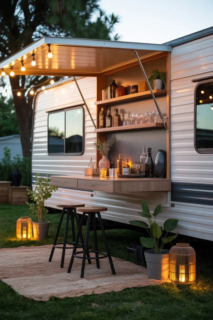 Add a Wall-Mounted Bar for Easy Entertaining