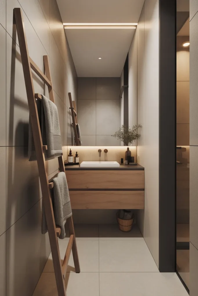 Adding a Towel Ladder for Style and Function

