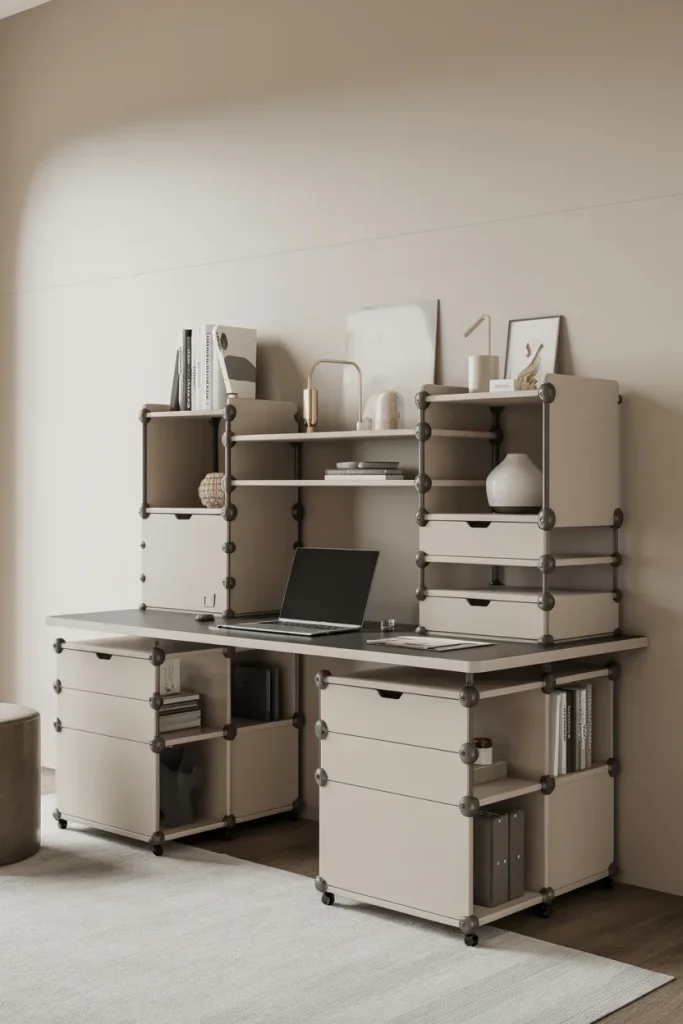 Compact Desk with Built-in Storage

