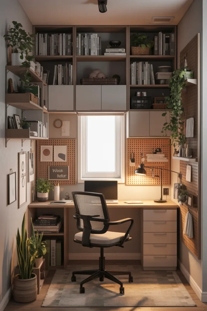 Maximizing Vertical Space in a Tiny Home Office