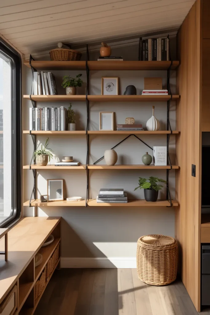 Slim Wall Shelves Instead of Big Bookcases