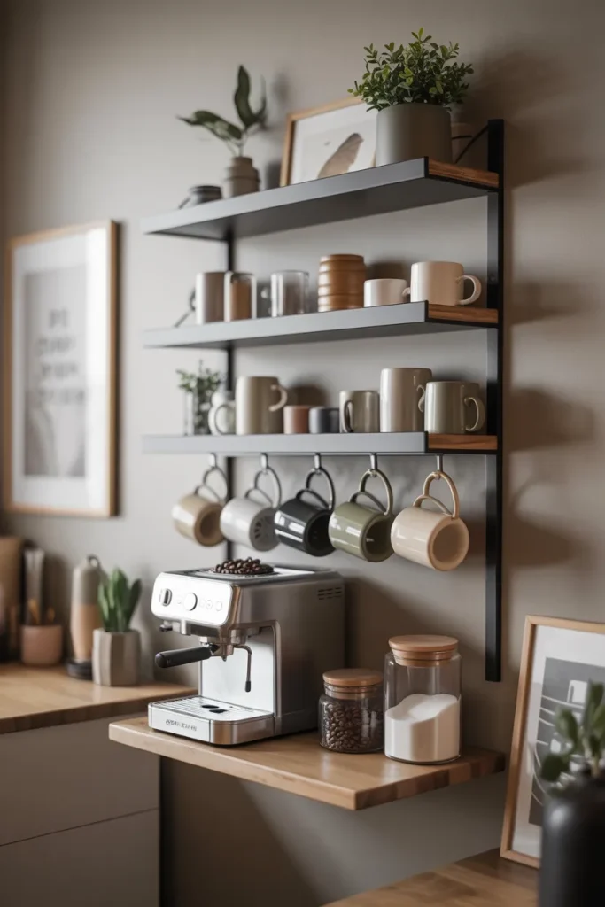 Wall-Mounted Coffee Shelf