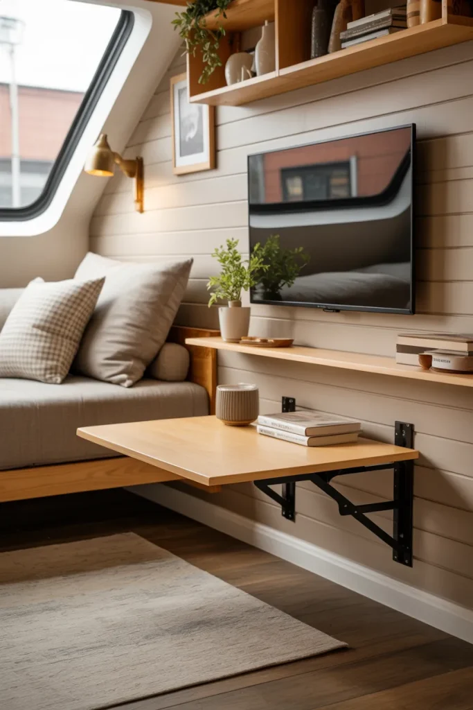 Wall-Mounted Folding Coffee Table