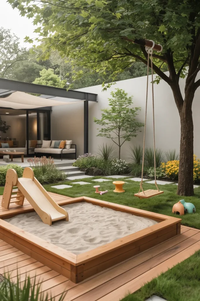 10. Use a Classic Garden Statue as a Striking Feature with Modern Backyard Landscaping Ideas