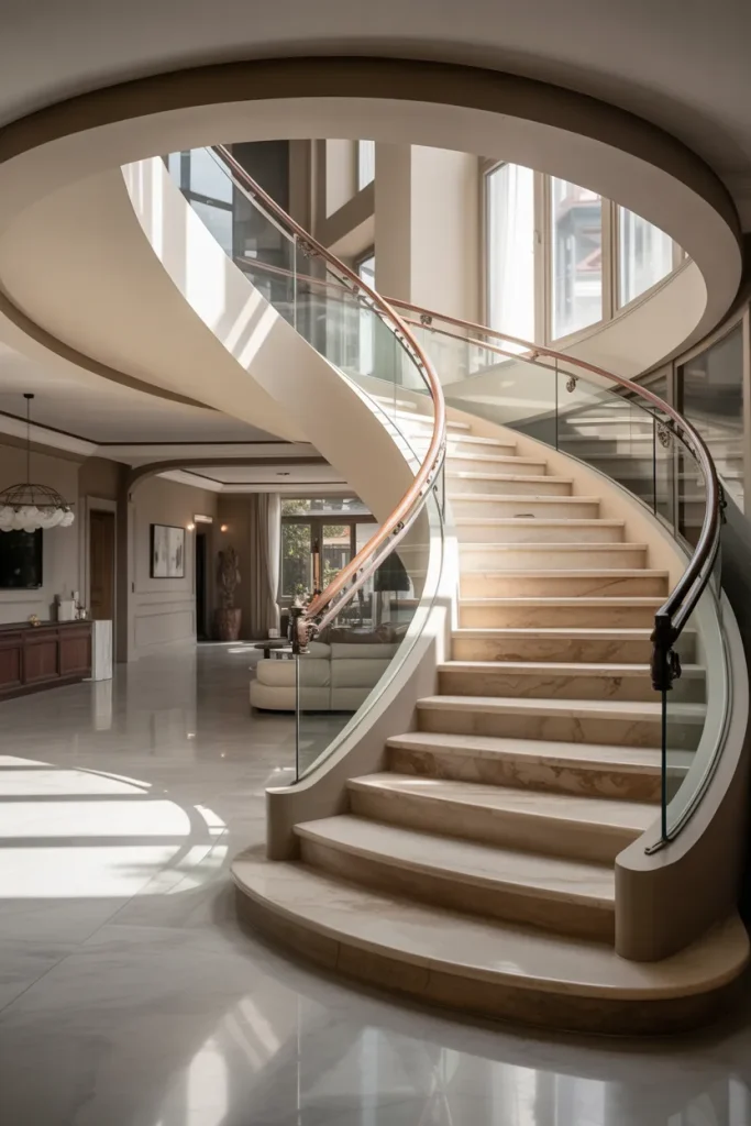 Curved Staircase Elegance