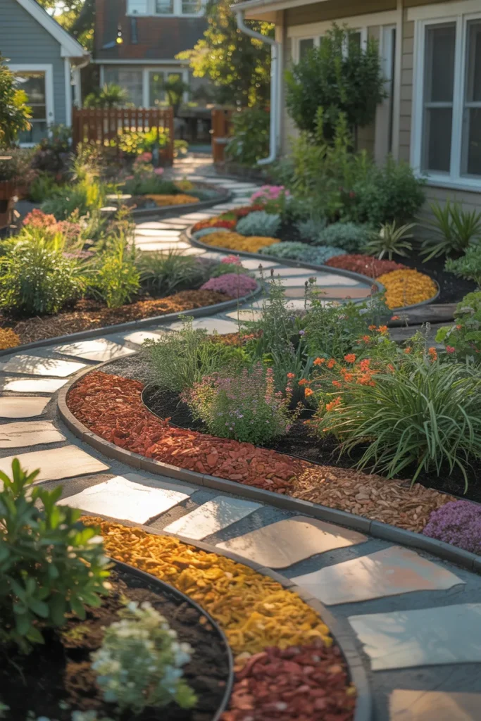 Curvy Paths and Colorful Mulch