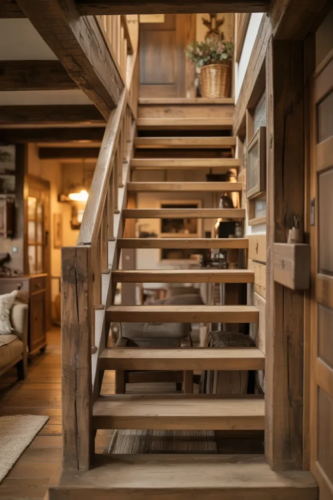 Rustic Wooden Staircase Ideas