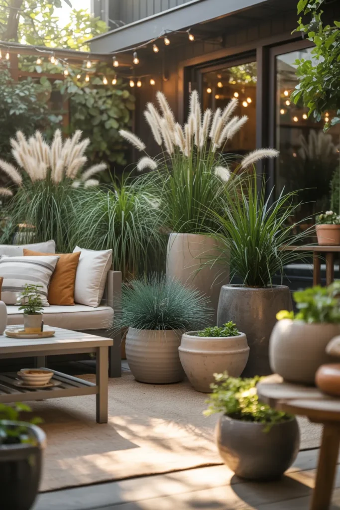 The Potted Patio Oasis in Ornamental Grasses